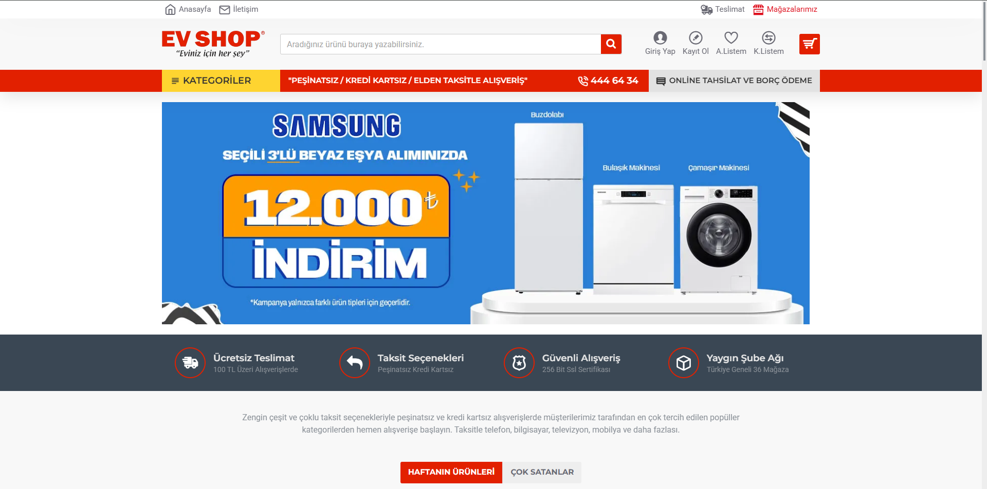 EvShop Websitesi